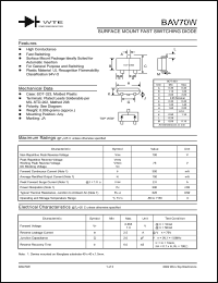 BAV70W-T3 datasheet: Surface mount fast switching diode BAV70W-T3