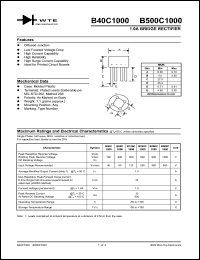 B125C1000 datasheet: 300V, 1.0A bridge rectifier B125C1000