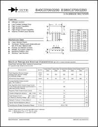 B40C2200 datasheet: 100V, 3.7A bridge rectifier B40C2200