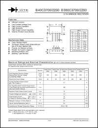 B80C2200 datasheet: 200V, 3.7A bridge rectifier B80C2200