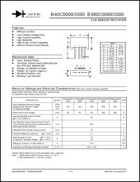 B40C3300 datasheet: 100V, 5.0A bridge rectifier B40C3300