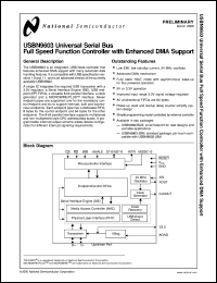USBN9603-28M datasheet: Universal Serial Bus Full Speed Function Controller with Enhanced DMA Support [Preliminary] USBN9603-28M
