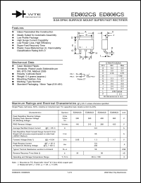 ED802CS-T3 datasheet: 200V, 8.0A DPAK surface mount super fast rectifier ED802CS-T3