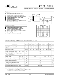 ER2B-T3 datasheet: 2.0A surface mount super fast glass rectifier ER2B-T3