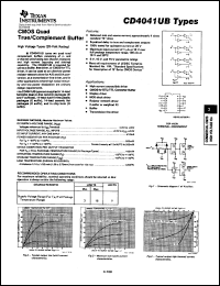 CD4041UBF datasheet:  CMOS QUAD TRUE/COMPLEMENT BUFFER CD4041UBF