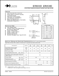 ER800D-T3 datasheet: 50V, 8.0A DPAK surface mount glass super fast rectifier ER800D-T3