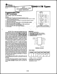 CD40117BPWR datasheet:  PROGRAMMABLE DUAL 4-BIT TERMINATOR CD40117BPWR