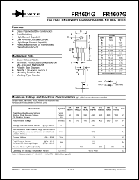 FR1601G datasheet: 16A fast recovery glass passived rectifier FR1601G