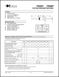 FR202-TB datasheet: 100V, 2.0A fast recovery rectifier FR202-TB