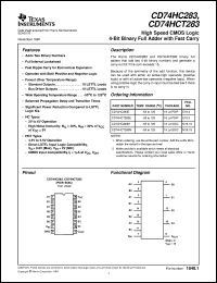 CD54HC283F3A datasheet:  HIGH SPEED CMOS LOGIC 4-BIT BINARY FULL ADDER WITH FAST CARRY CD54HC283F3A