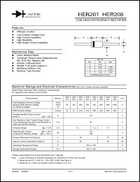 HER203-TB datasheet: 200V, 2.0A high efficiency rectifier HER203-TB