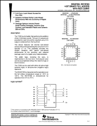 SNJ54F283FK datasheet:  4-BIT BINARY FULL ADDERS WITH FAST CARRY SNJ54F283FK