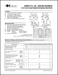 KBPC3504G datasheet: 400V, 10A glass passivated bridge rectifier KBPC3504G