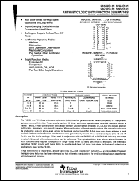 SN54LS181J datasheet:  ARITHMETIC LOGIC UNITS/FUNCTION GENERATORS SN54LS181J