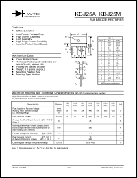 KBJ25B datasheet: 100V, 25A bridge rectifier KBJ25B