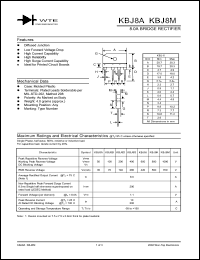 KBJ8K datasheet: 800V, 8.0A bridge rectifier KBJ8K