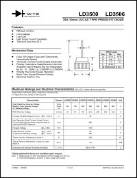 LD3505 datasheet: 500V, 35A 10mm lucas type press-fit diode LD3505