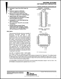 SN54AS885JT datasheet:  8-BIT MAGNITUDE COMPARATORS SN54AS885JT