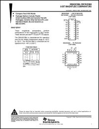 SN74HC684DW datasheet:  8-BIT MAGNITUDE COMPARATORS SN74HC684DW