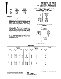 SN74LS85N datasheet:  4-BIT BINARY OR BCD MAGNITUDE COMPARATORS SN74LS85N