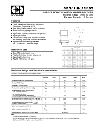 SKN7 datasheet: 20 V, 1 A, Surface mount schottky barrier rectifier SKN7