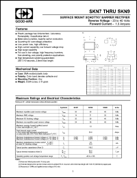 SKN9 datasheet: 40 V, 1 A, Surface mount schottky barrier rectifier SKN9