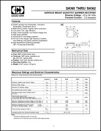 SKN2 datasheet: 40 V, 3 A, Surface mount schottky barrier rectifier SKN2
