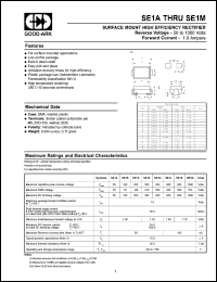 SE1B datasheet: 100 V, 1 A, Surface mount high efficiency rectifier SE1B