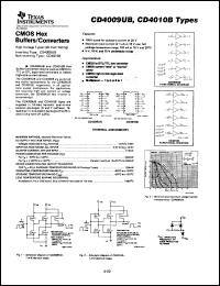 CD4009UBF3A datasheet:  CMOS HEX INVERTING BUFFER/CONVERTER CD4009UBF3A