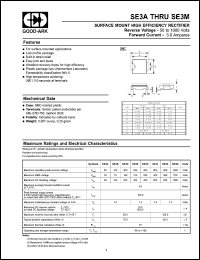 SE3A datasheet: 50 V, 3 A, Surface mount high efficiency rectifier SE3A