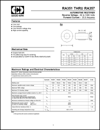 RA352 datasheet: 100 V, 35 A, Automotive rectifier RA352