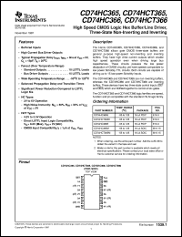 CD54HC366F3A datasheet:  HIGH SPEED CMOS LOGIC INVERTING HEX BUFFER/LINE DRIVER WITH 3-STATE OUTPUTS CD54HC366F3A