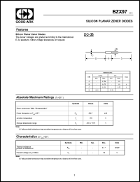 BZX97/C27 datasheet: 27 V, 5 mA, Silicon planar zener diode BZX97/C27