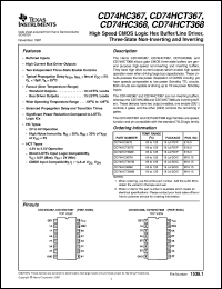 CD74HC368M datasheet:  HIGH SPEED CMOS LOGIC HEX BUFFERS/LINE DRIVERS WITH INVERTING 3-STATE OUTPUTS CD74HC368M