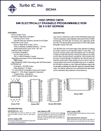 28C64ATM-4 datasheet: High speed 250 ns CMOS 64 K electrically erasable programmable ROM 8K x 8 BIT EEPROM 28C64ATM-4