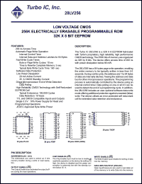 28LV256PC-4 datasheet: Speed: 250 ns, Low voltage CMOS 256 K electrically erasable programmable ROM 32K x 8 BIT EEPROM 28LV256PC-4