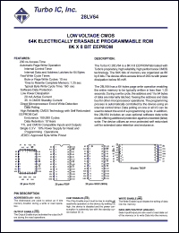 28LV64JI-4 datasheet: Speed: 250 ns, Low voltage CMOS 64 K electrically erasable programmable ROM 8K x 8 BIT EEPROM 28LV64JI-4