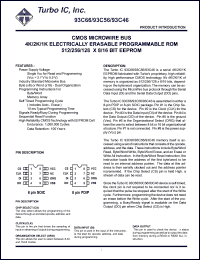 TU93C66SI datasheet: CMOS microwire bus 4 K electrically erasable programmable ROM 512K x 8/16 BIT EEPROM TU93C66SI