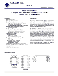 29C010PC-2 datasheet: High speed 150 ns CMOS 1 Megabit programmable and erasable ROM 128K x 8 BIT flash PEROM 29C010PC-2