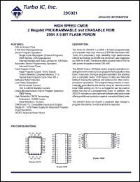 29C021PC-3 datasheet: High speed 250 ns CMOS 2 Megabit programmable and erasable ROM 256K x 8 BIT flash PEROM 29C021PC-3