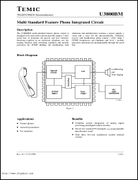 U3800BM-FN datasheet: Multi standard feature phone integrated circuit U3800BM-FN