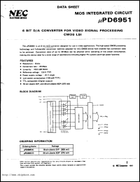 uPD6951G datasheet: 6 bit D/A converter for video signal processing CMOS LSI uPD6951G