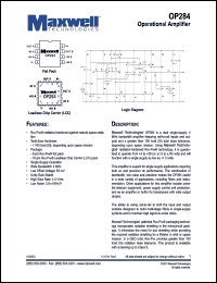 OP284RPLS datasheet: Operational amplifier OP284RPLS