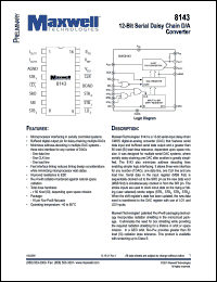 8143RPFS datasheet: 12-bit serial daisy chain D/A converter 8143RPFS