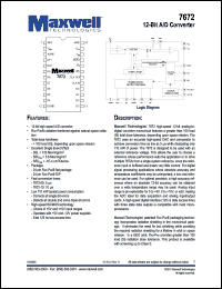 7672RPDI05 datasheet: 12-bit A/D converter 7672RPDI05