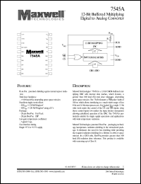 7545ARPFB datasheet: 12-bit buffered multiplying digital to analog converter 7545ARPFB