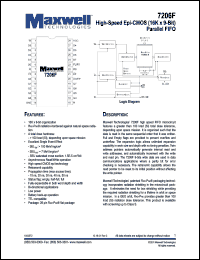 7206FRPFE15 datasheet: High-speed epi-CMOS (16K x 9-bit) parallel FIFO 7206FRPFE15