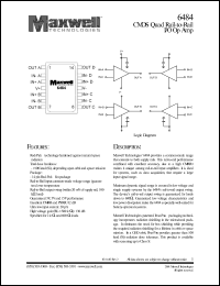 6484RPFI datasheet: CMOS quad rail-to-rail I/O Op Amp 6484RPFI