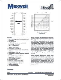 306RPFI datasheet: 16-channel CMOS analog multiplexer 306RPFI