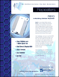 R810 datasheet: Output power: 100 mWatts; in-building cellular repeater R810